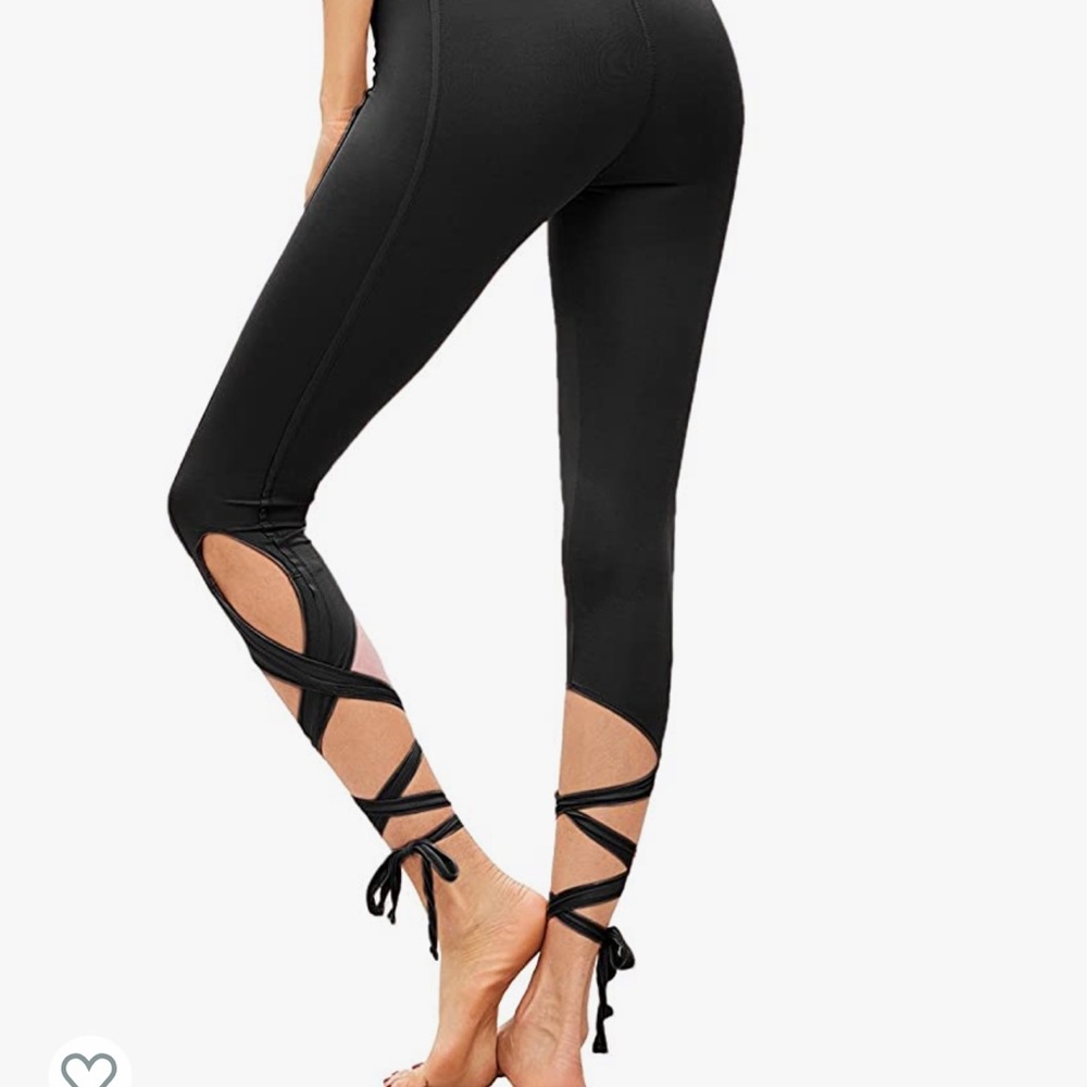 Ballet lace up style crop legging